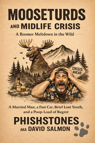 Moose Turds and Midlife Crises — book cover, by PhishStones
